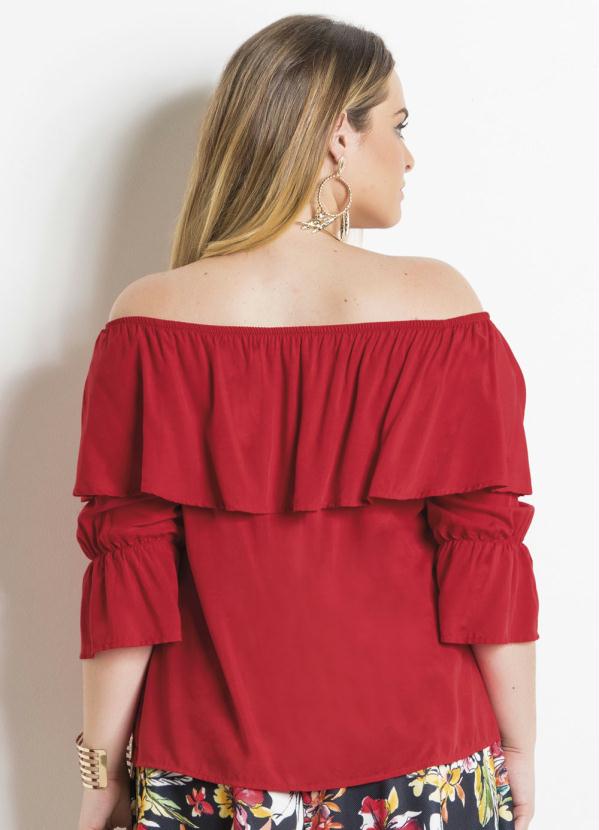 Quintess - Blusa Ciganinha Vermelha Plus Size Quintess 2