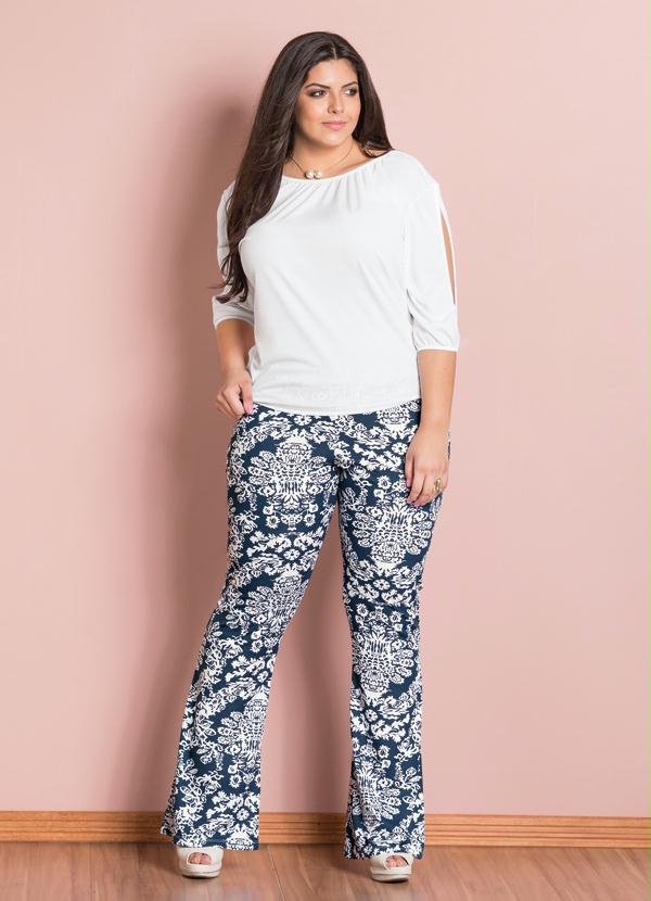 Marguerite - Blusa com Mangas Vazadas Branca Plus Size 3