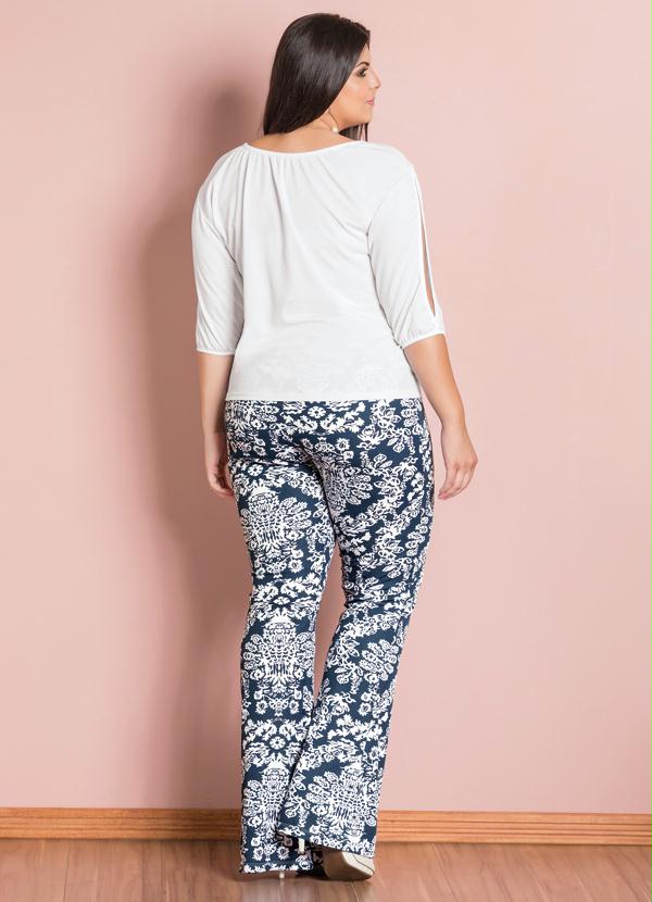 Marguerite - Blusa com Mangas Vazadas Branca Plus Size 4