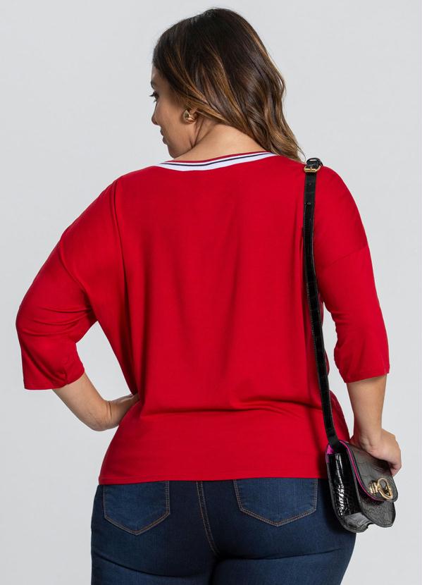 Lunender Mais Mulher - Blusa M.Viscose C/Ela/ T.Rayon Vermelho 2