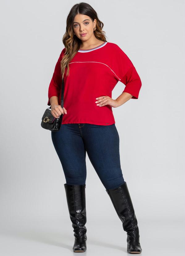 Lunender Mais Mulher - Blusa M.Viscose C/Ela/ T.Rayon Vermelho 3