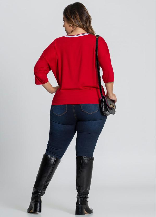 Lunender Mais Mulher - Blusa M.Viscose C/Ela/ T.Rayon Vermelho 4