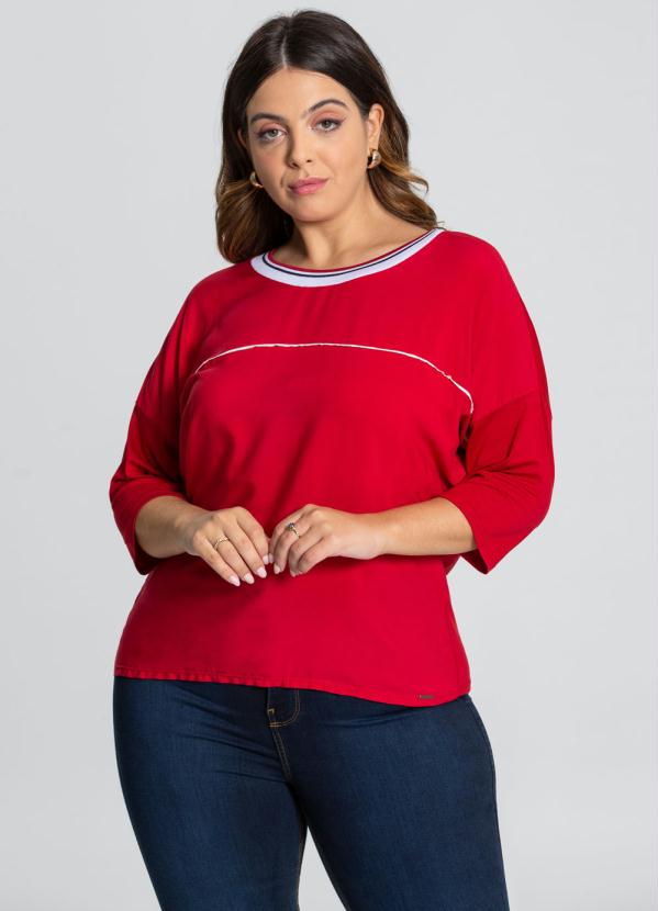 Lunender Mais Mulher - Blusa M.Viscose C/Ela/ T.Rayon Vermelho 5