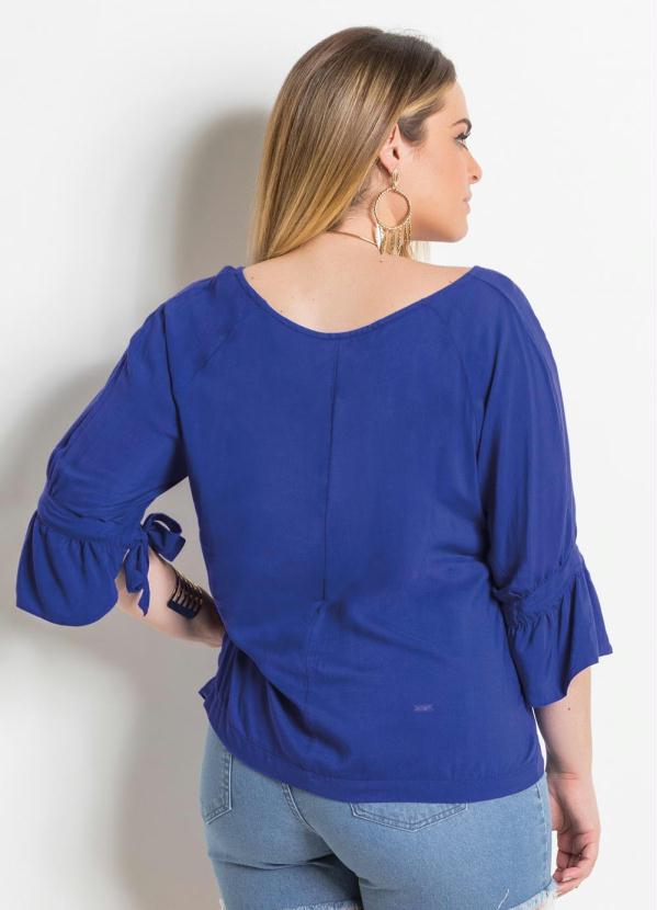 Quintess - Blusa Soltinha Azul Plus Size Quintess 2