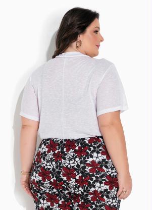 Marguerite - Blusa Branca com Amarração Plus Size - MARGUERITE