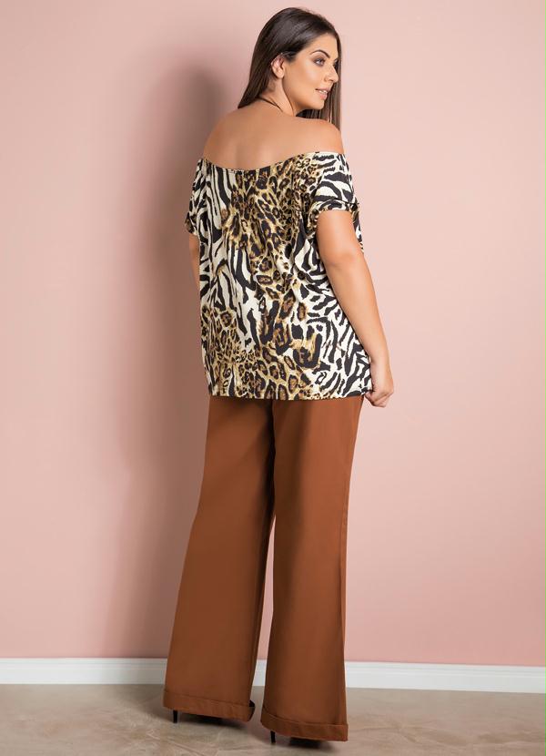 Quintess - Blusa Ciganinha Animal Print Plus Size 4