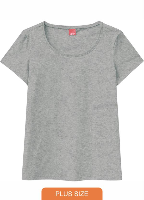 Malwee - Blusa Cinza Claro Manga Curta Wee!