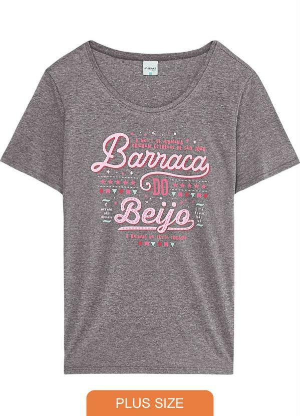 Malwee Plus - Blusa Cinza Escuro Barraca do Beijo Plus