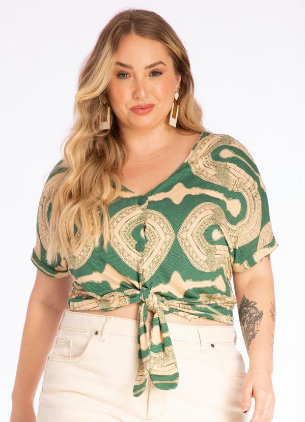 Lisamour - Blusa com Amarração Marrocos Verde