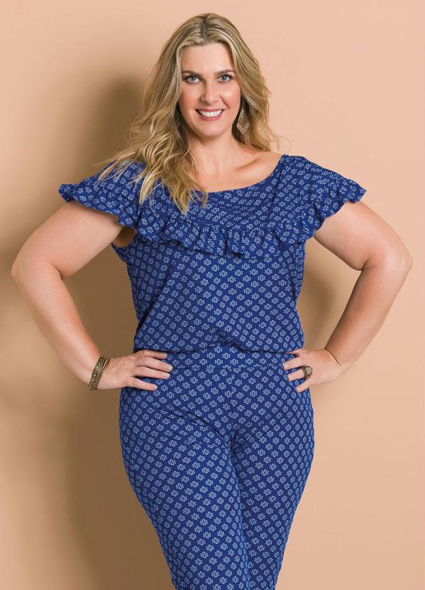 Marguerite - Blusa com Babado Estampa Gravataria Marguerite 2