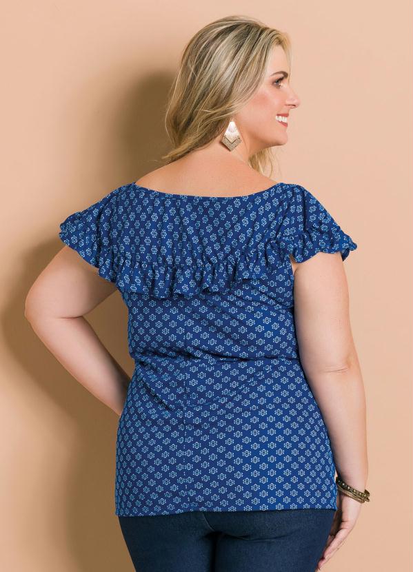 Marguerite - Blusa com Babado Estampa Gravataria Marguerite 3