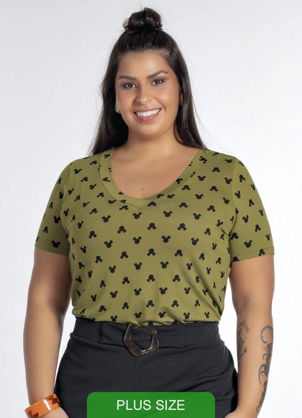 Blusa Cativa Plus Size Disney Mickey Mouse Azul - Compre Agora