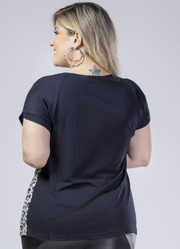 Donna Peck - Blusa com Estampa na Frente Preto 2