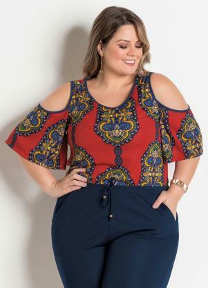 blusas meia estação plus size