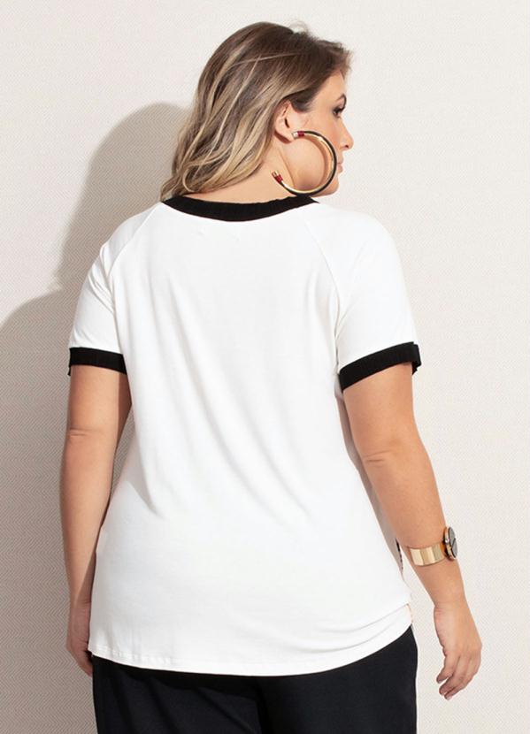 Lisamour - Blusa de Manga Curta Off-White 2