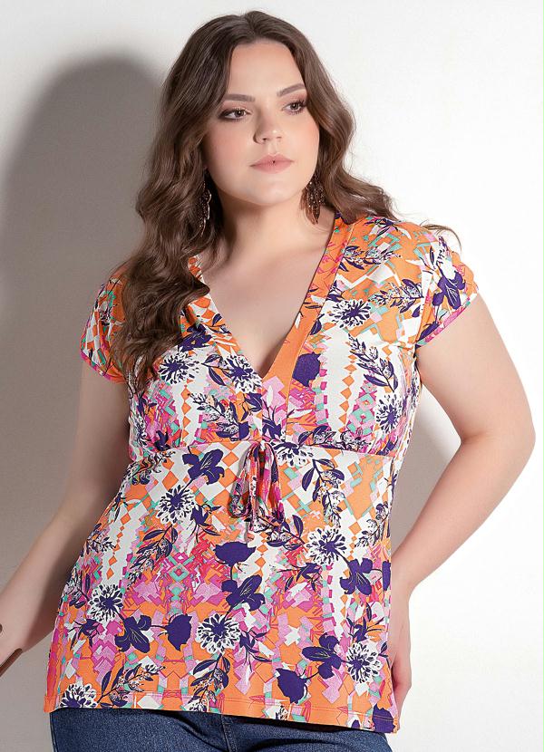 blusas plus size decote v