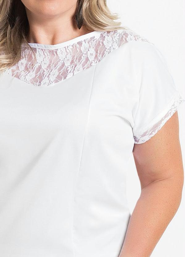 Marguerite - Blusa Detalhe Renda Branca Plus Size 2