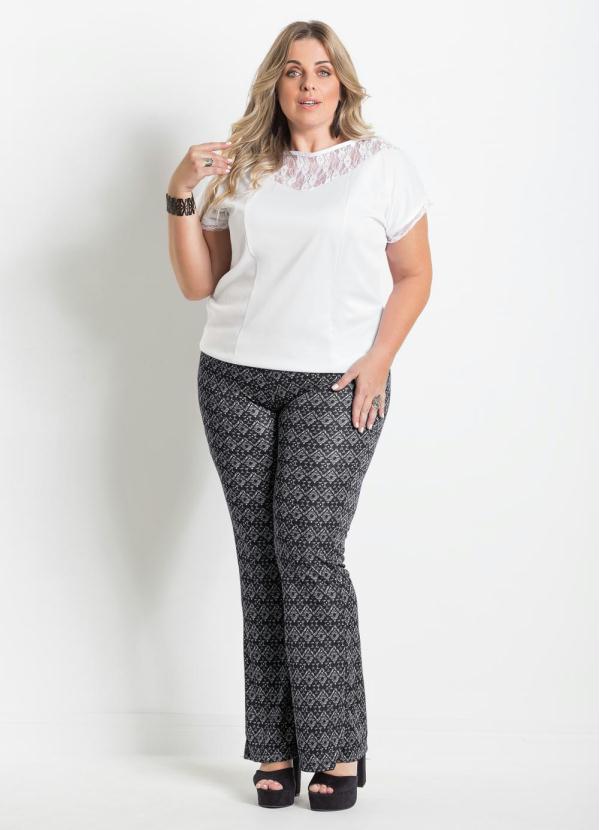 Marguerite - Blusa Detalhe Renda Branca Plus Size 3