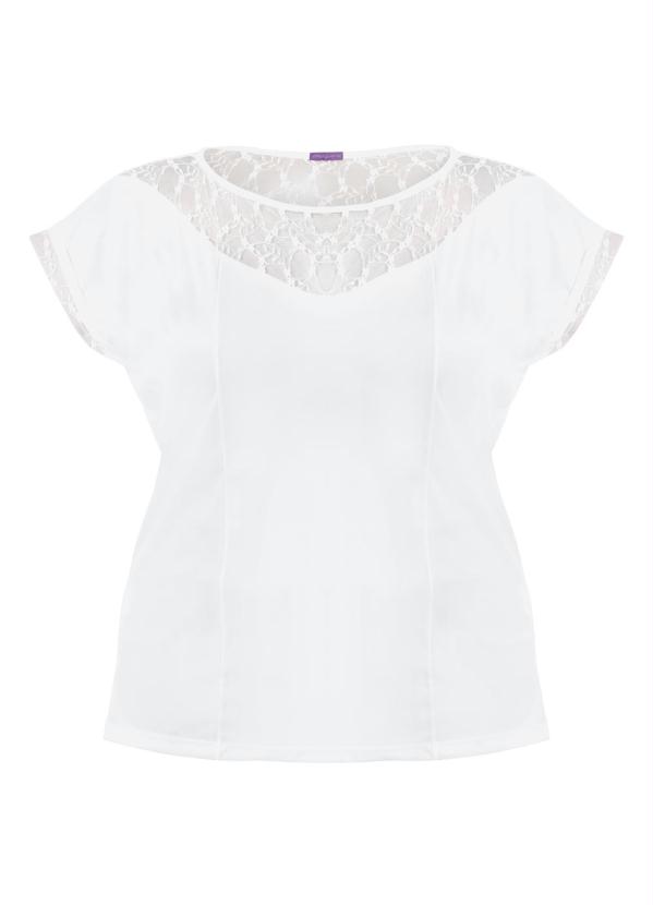 Marguerite - Blusa Detalhe Renda Branca Plus Size 4