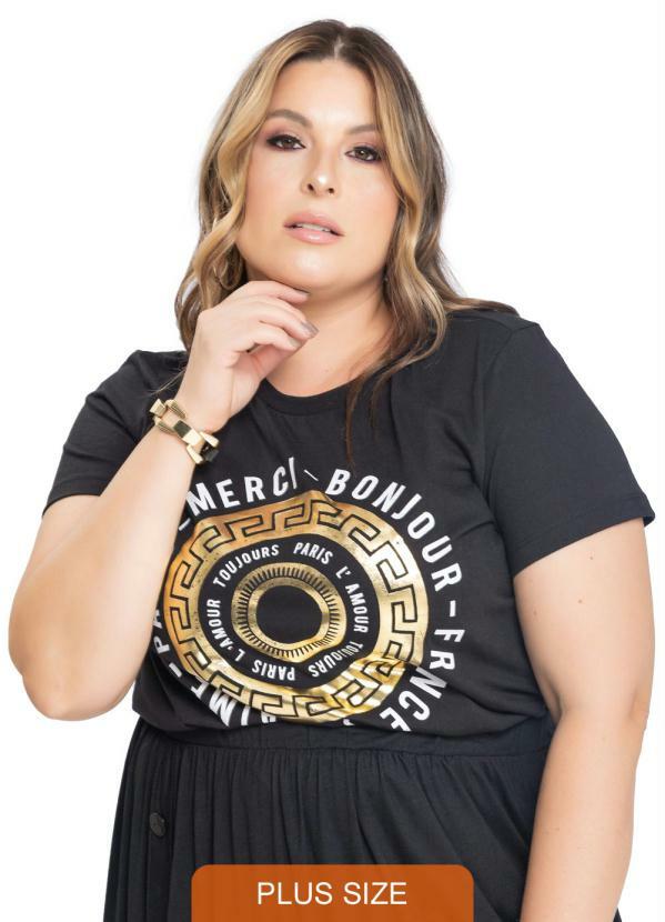 Miss Masy Plus - Blusa Feminina Plus Size Jane Preto