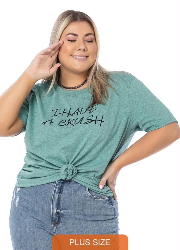 Miss Masy Plus - Blusa Feminina Plus Size Vick Verde Pastel