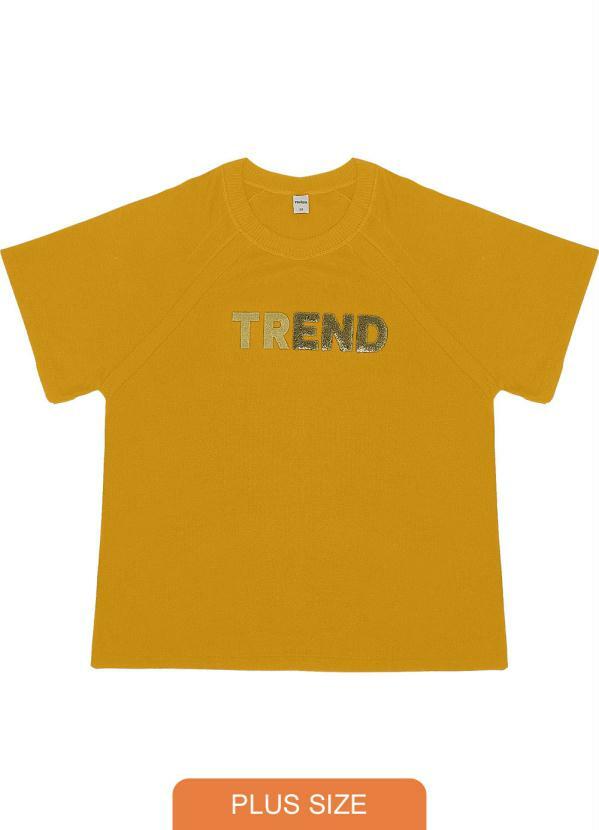 Rovitex Plus Size - Blusa Feminina Trend Amarelo