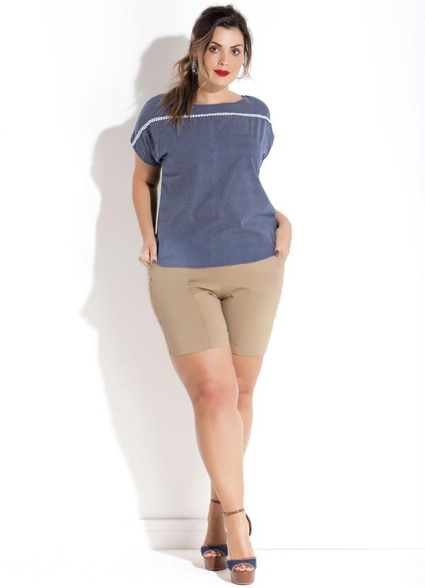 Quintess - Blusa Geométrica Renda Guipir Plus Size Quintess 3