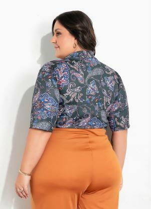 Marguerite - Blusa Gola Alta Cashmere Verde Plus Size - MARGUERITE