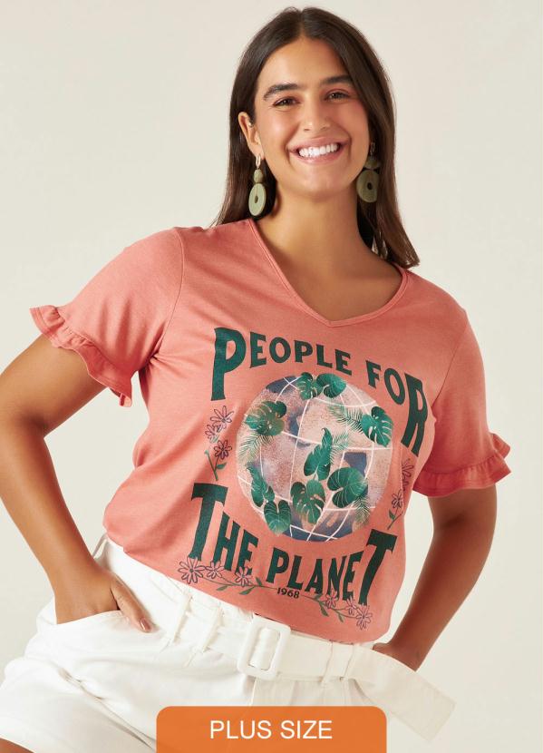 Malwee Plus Blusa Laranja Feminina People For The Planet