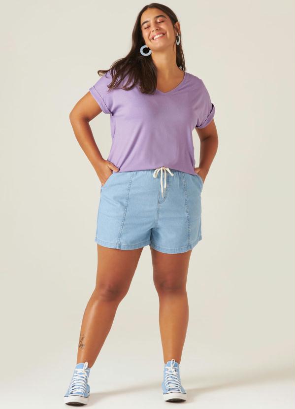 Malwee Plus - Blusa Lilás Feminina Básica 2