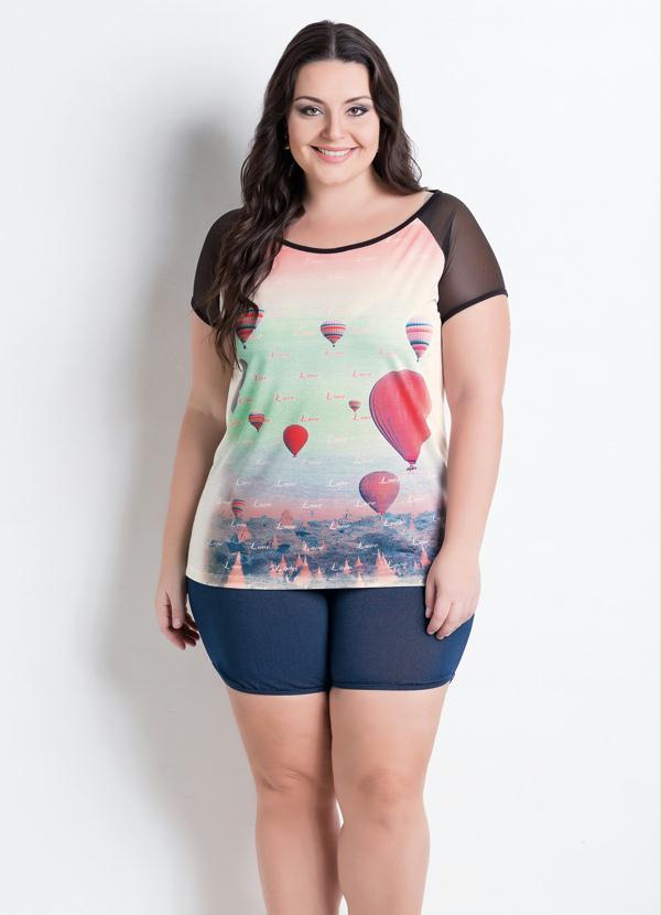 Marguerite - Blusa Manga com Tule Off White Plus Size 3