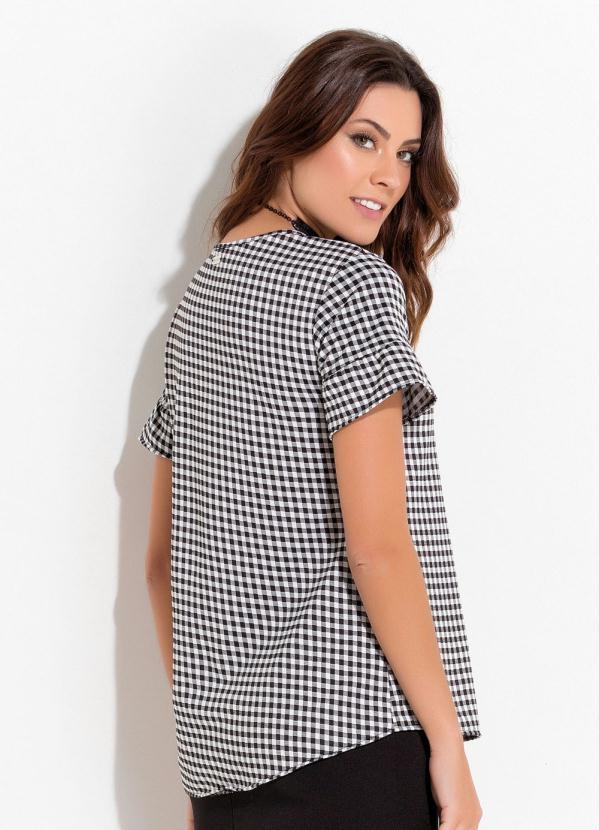 Quintess - Blusa Mullet com Babado Xadrez Vichy Quintess 2