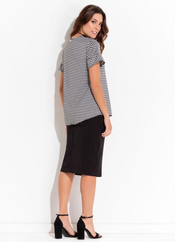 Quintess - Blusa Mullet com Babado Xadrez Vichy Quintess 4
