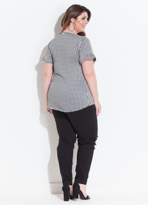 Quintess - Blusa Mullet com Babado Xadrez Vichy Quintess 8