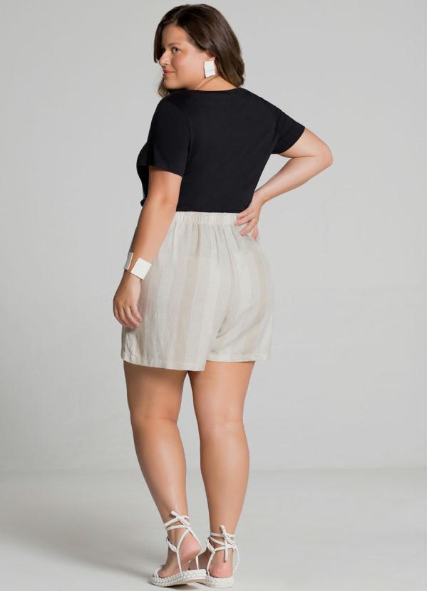 Lunender Mais Mulher - Blusa Plus Size Bordado Coqueiros Preto 4