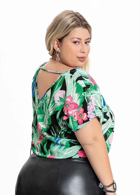 Outlet - Blusa Plus Size Floral Big Ampla 2