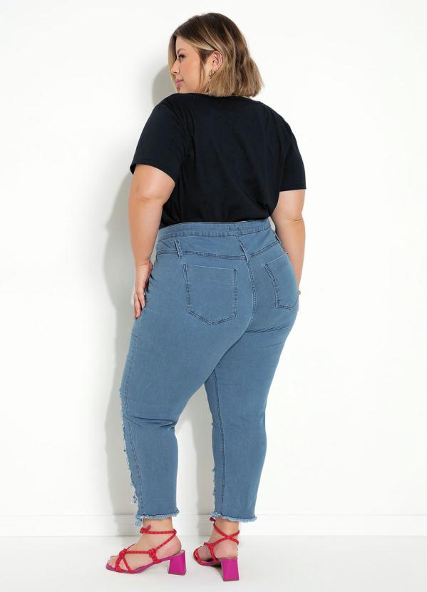 Marguerite - Blusa Preta com Estampa Metalizada Plus Size 9