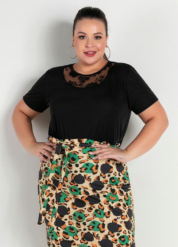 blusa preta de renda