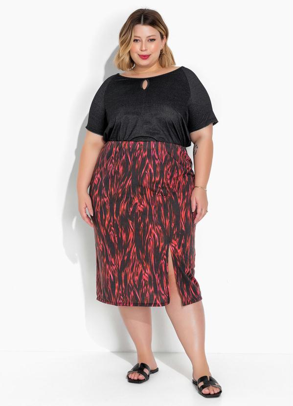 Marguerite - Blusa Preta Jeans com Mangas Raglan Plus Size 4