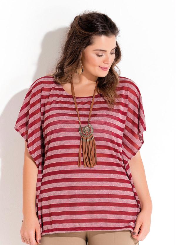 Quintess - Blusa Soltinha Listrada Plus Size Quintess 1