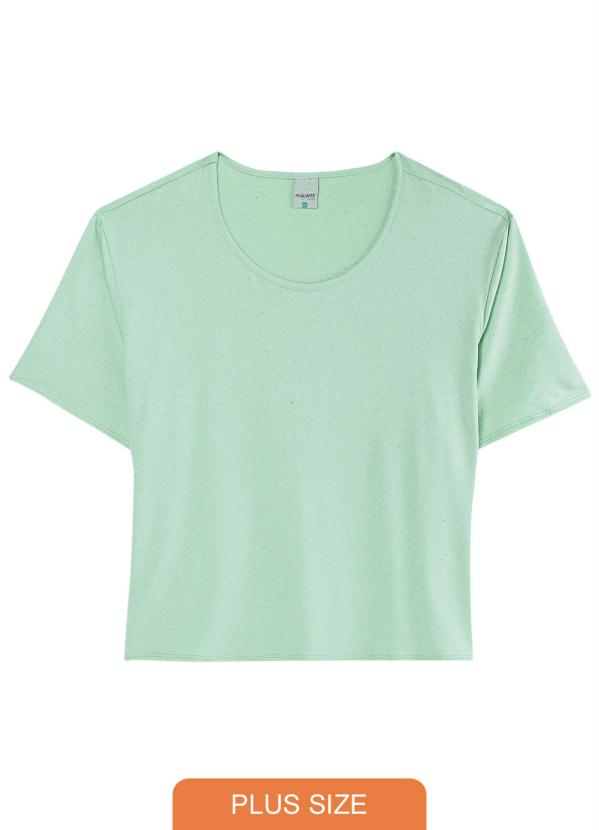 Malwee Plus - Blusa Verde Água Tradicional em Viscolinho