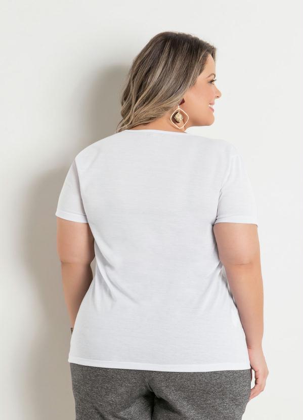 Marguerite - T-Shirt Branca Estampa Unicórnio Plus Size 2