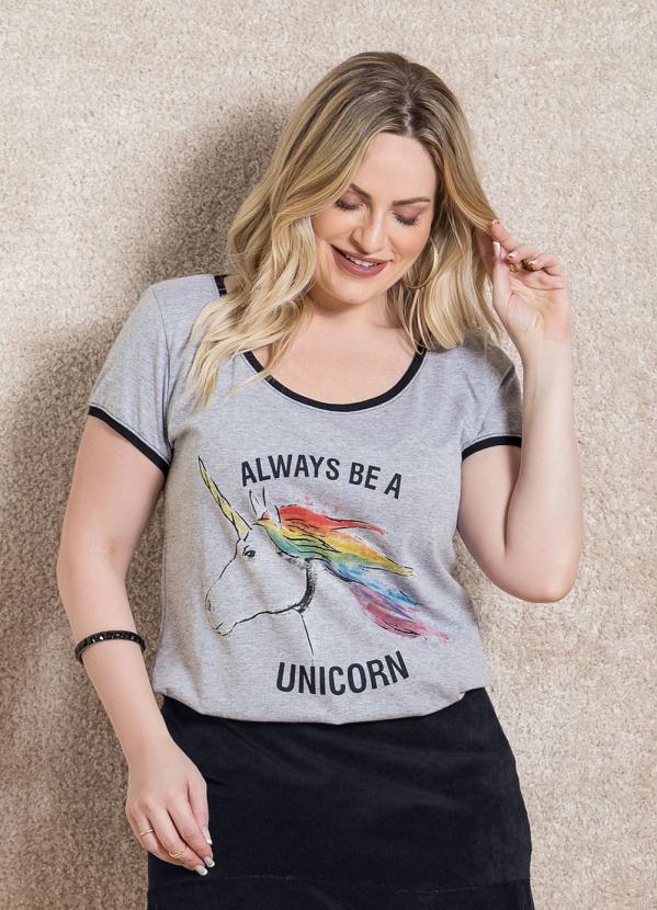 Quintess - T-Shirt Quintess Mescla Estampa Unicórnio 1