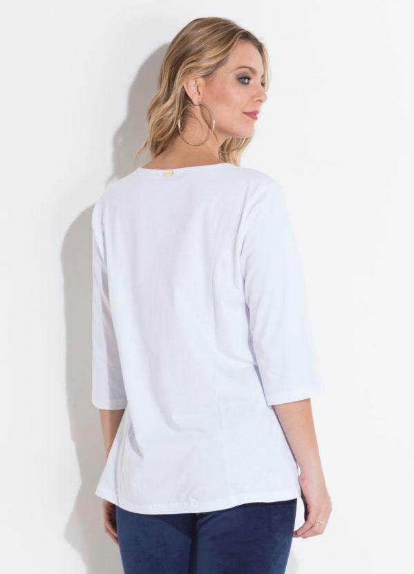 blusa branca meia manga