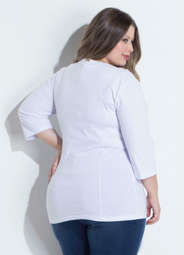 blusa branca meia manga