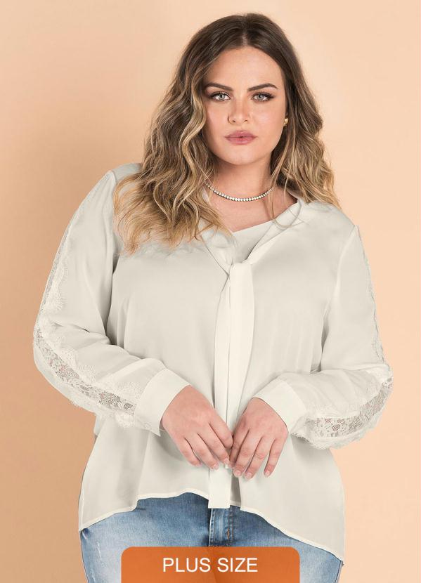 Secret Glam - Blusa Chiffon Feminina Secret Glam Bege