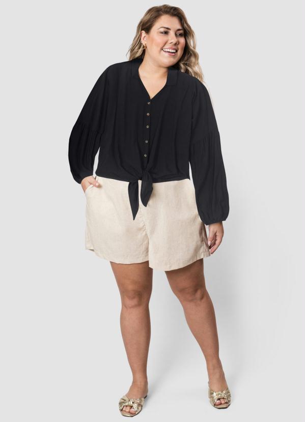 Outlet - Blusa de Viscose Preta 1