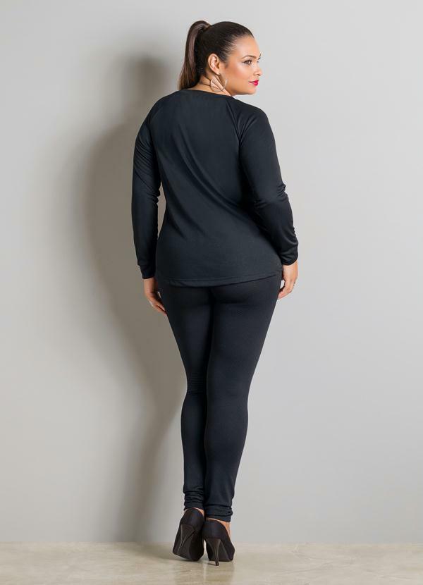 Marguerite - Blusa Manga Longa Preta e Vermelha Plus Size 4