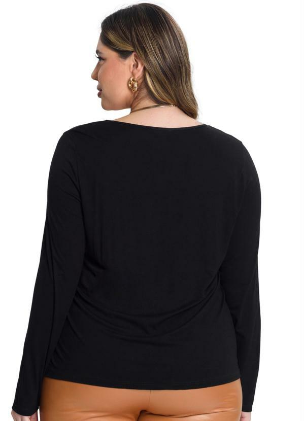 Secret Glam - Blusa Manga Longa Viscotorcion Preto 2