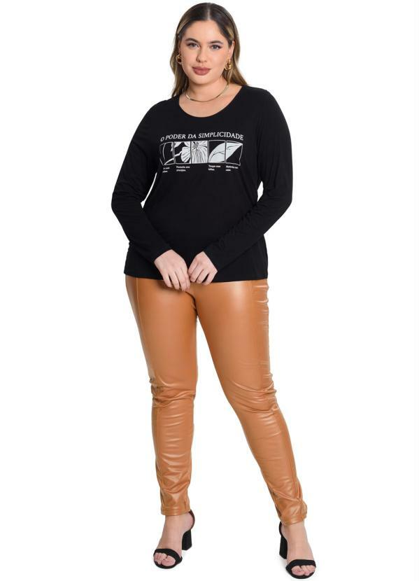 Secret Glam - Blusa Manga Longa Viscotorcion Preto 3